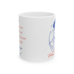 Ceramic White Mug, (11oz) With Special Message: "Dad, Your Love Knows No Bounds..."  for Father's Day / Daddy's / Papa's / Dad's Birthday Gift / Present