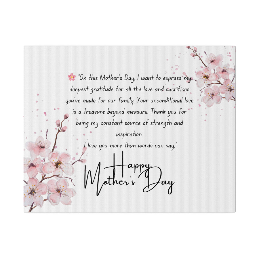Matte Canvas, Stretched, 0.75" Love You Mom  Mother's Day Gift